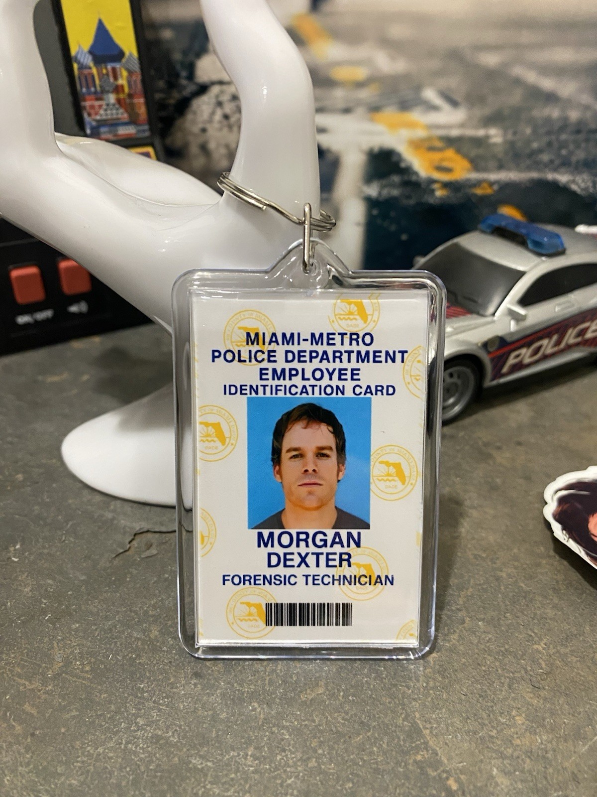 Dexter Morgan Miami Metro Photo ID - Tribute Keychain - Novelty Key Ring