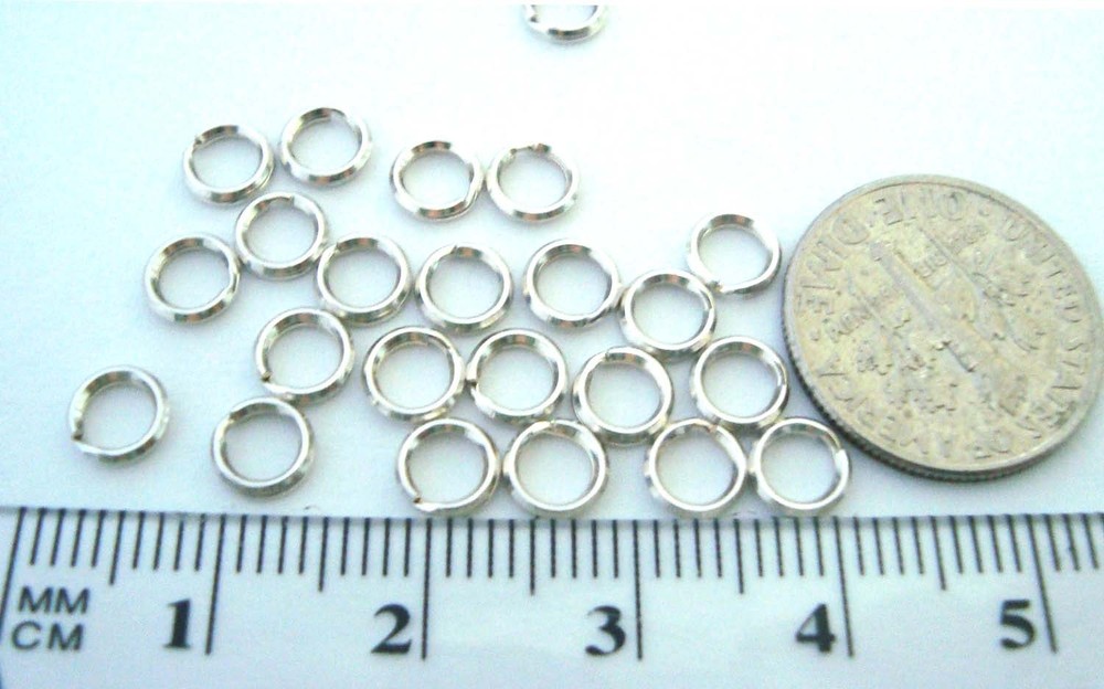 50pcs 5mm bright strong hard solid 925 Sterling SILVER Split Rings connector R35