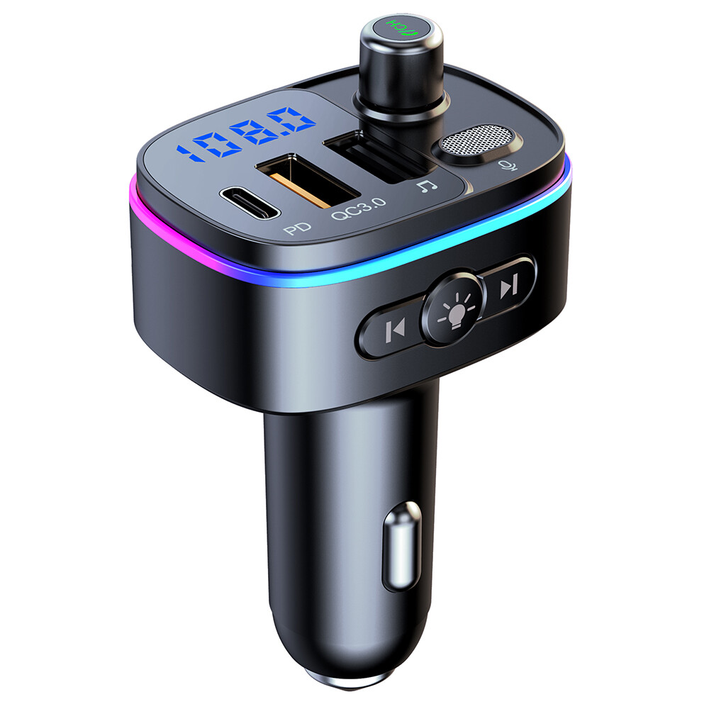 PD TYPE-C/QC3.0 USB QUICK CHARGER BLUETOOTH WIRELESS V5.0 CAR FM TRANSMITTER US