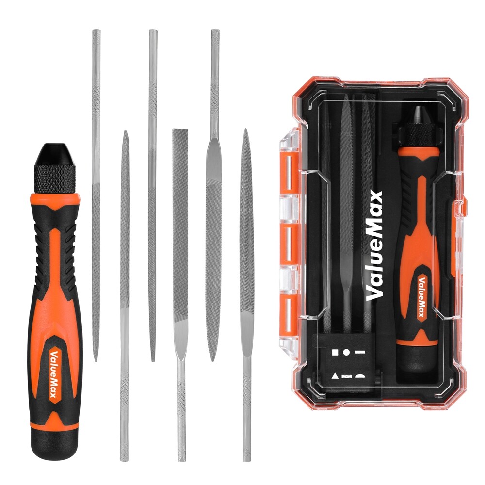 ValueMax 7PC Needle File Set Round HalfRound Flat Warding Square Triangular Flat
