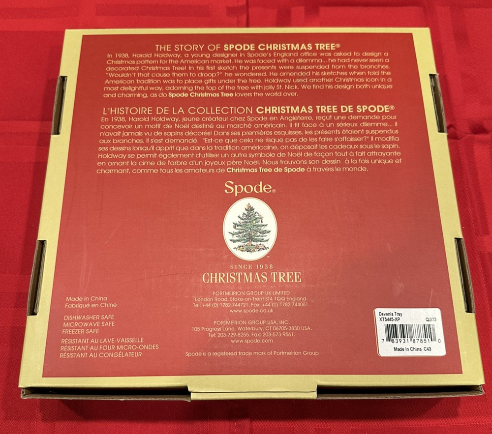 SPODE CHRISTMAS TREE DEVONIA TRAY , CANDY/COOKIE PLATE