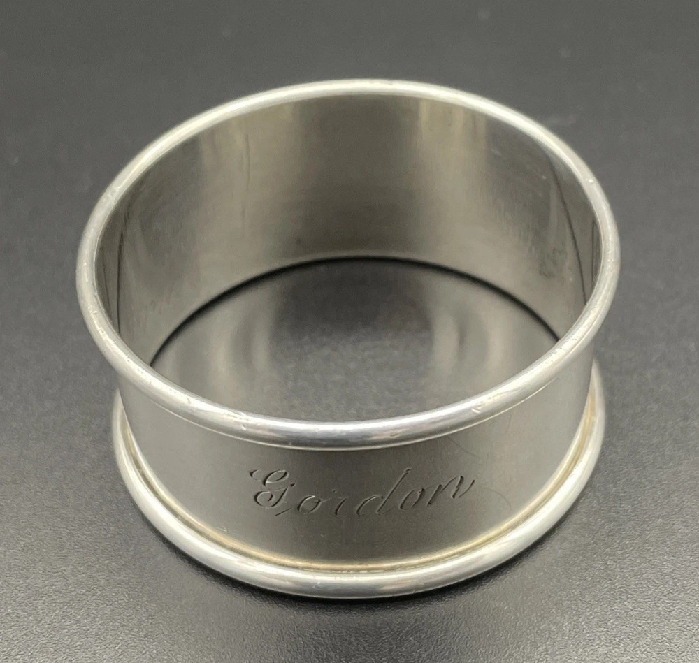 Sterling Silver Napkin Ring Engraved Name “Gordon” Webster