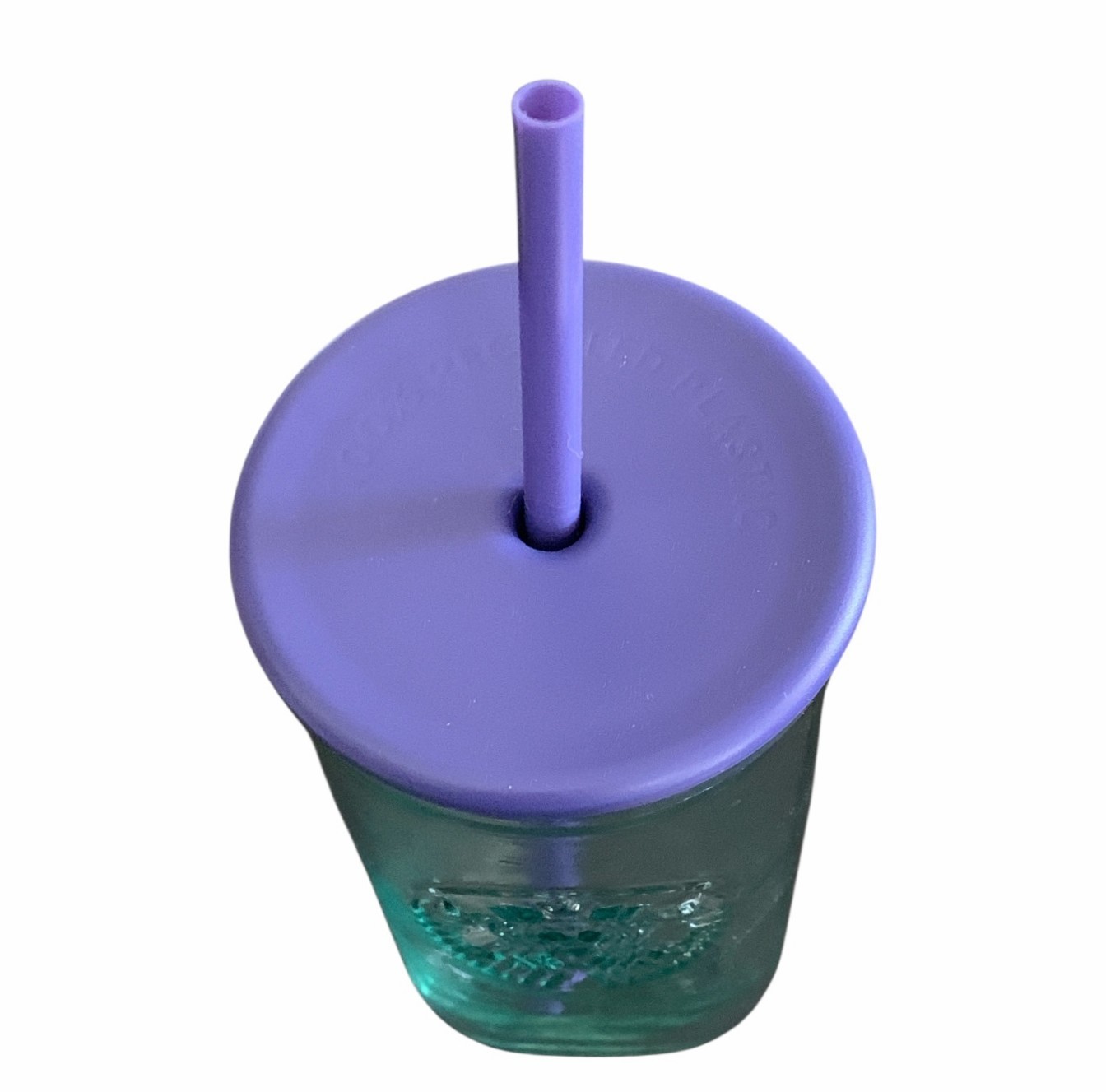 Starbucks Recycled Glass Triangle Bottom Purple Lid Cold Cup Tumbler 16oz Grande