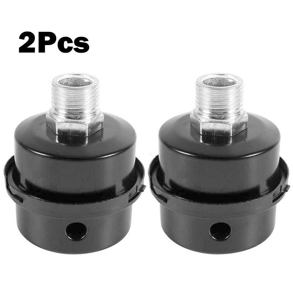 2Pcs 20mm 1/2'' Thread Metal Air Compressor Intake Filter Noise Muffler Silencer