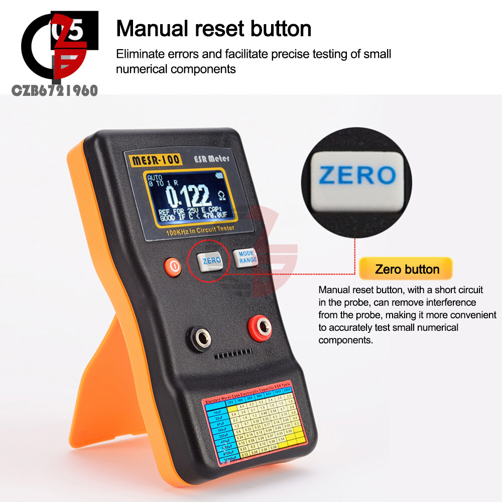 MESR-100 ESR Capacitance Ohm Meter Capacitance Internal Resistance Circuit Test