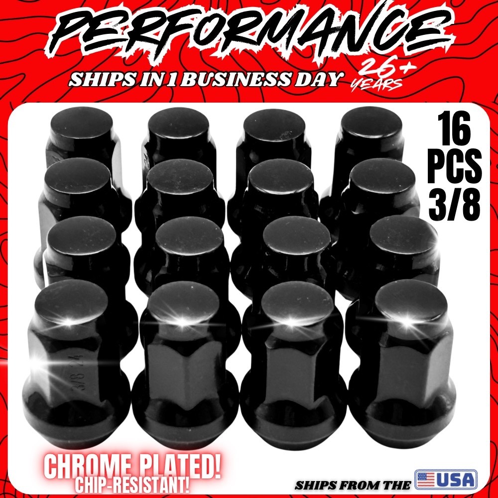 16 Lug Nuts 2010–2014 Polaris RZR 4 800 Wheel Rim Tapered Nut Black