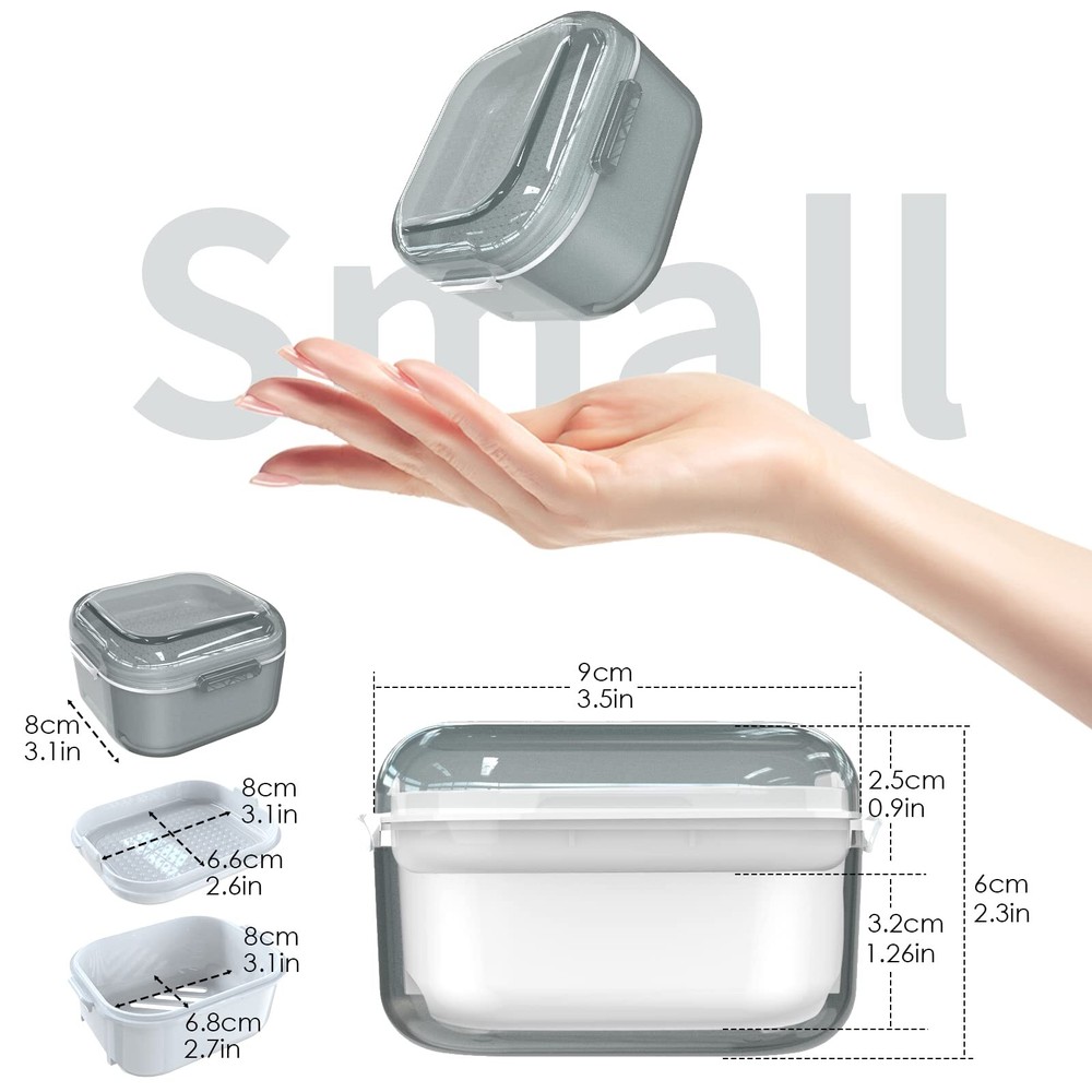 Denture Case, Denture Cup for Soaking Dentures(No Leak Proof), Thorough Clean...