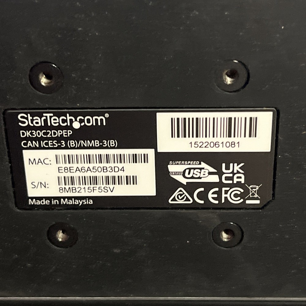 x4 STARTECH DK30C2DPEP USB-C DUAL-4K DOCKING STATION