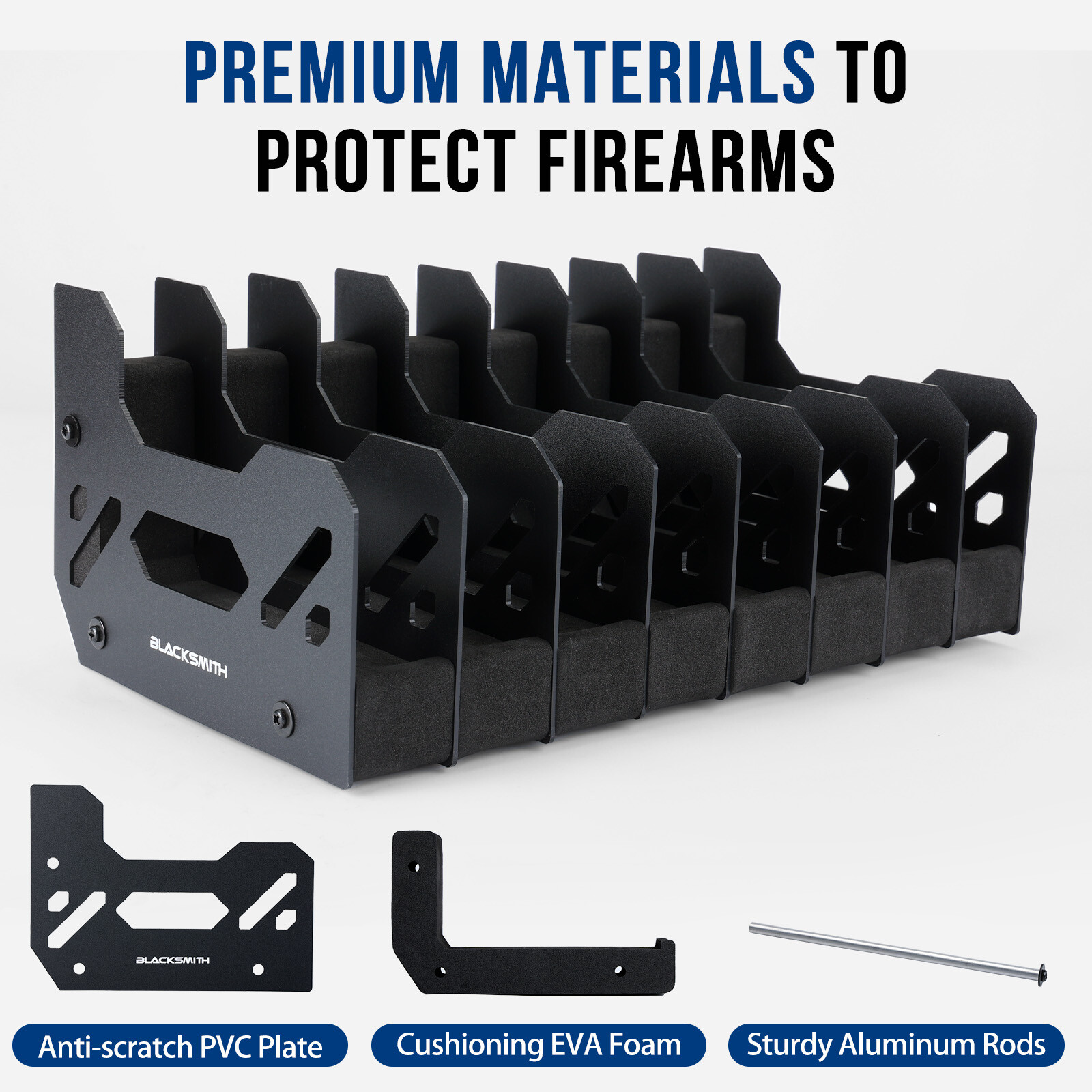 EVA Foam Gun Rack for 8 Handguns Pistol Holder Organizer Gun Safe Organizer
