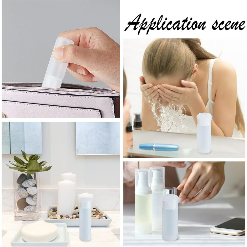 1set 10pcs PE Plastic Empty Refillable Flip Cap Bottles with 2pcs Disposable