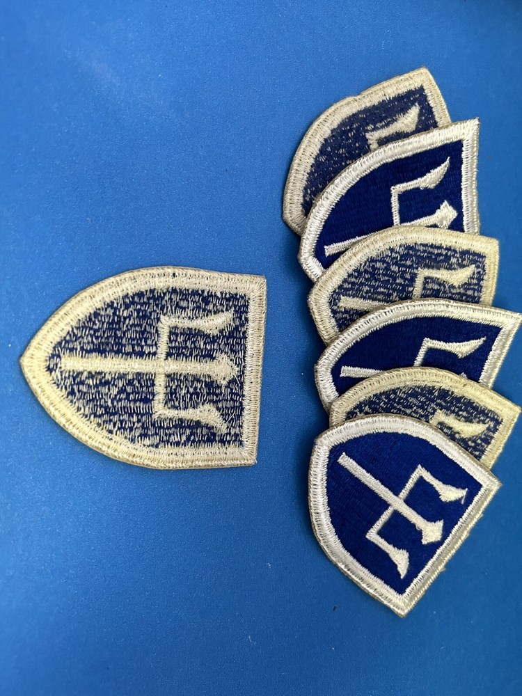 97th Infantry Division-Cut Edge-White Back Patch-TRIDENT----Original WWll **