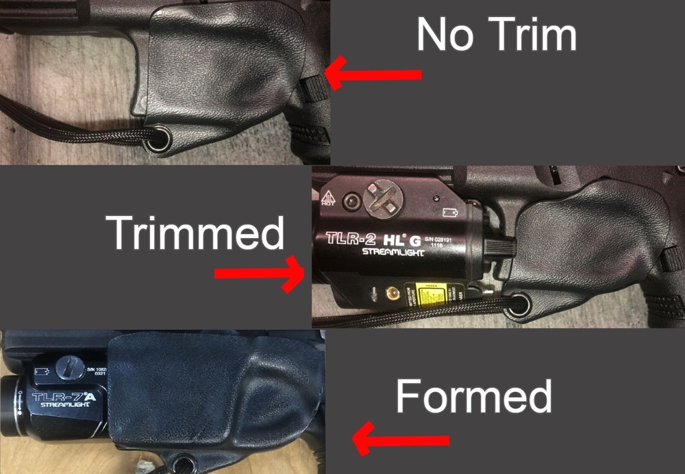 Kydex Trigger Guard for Glock 17/22 with Light Attached - Black