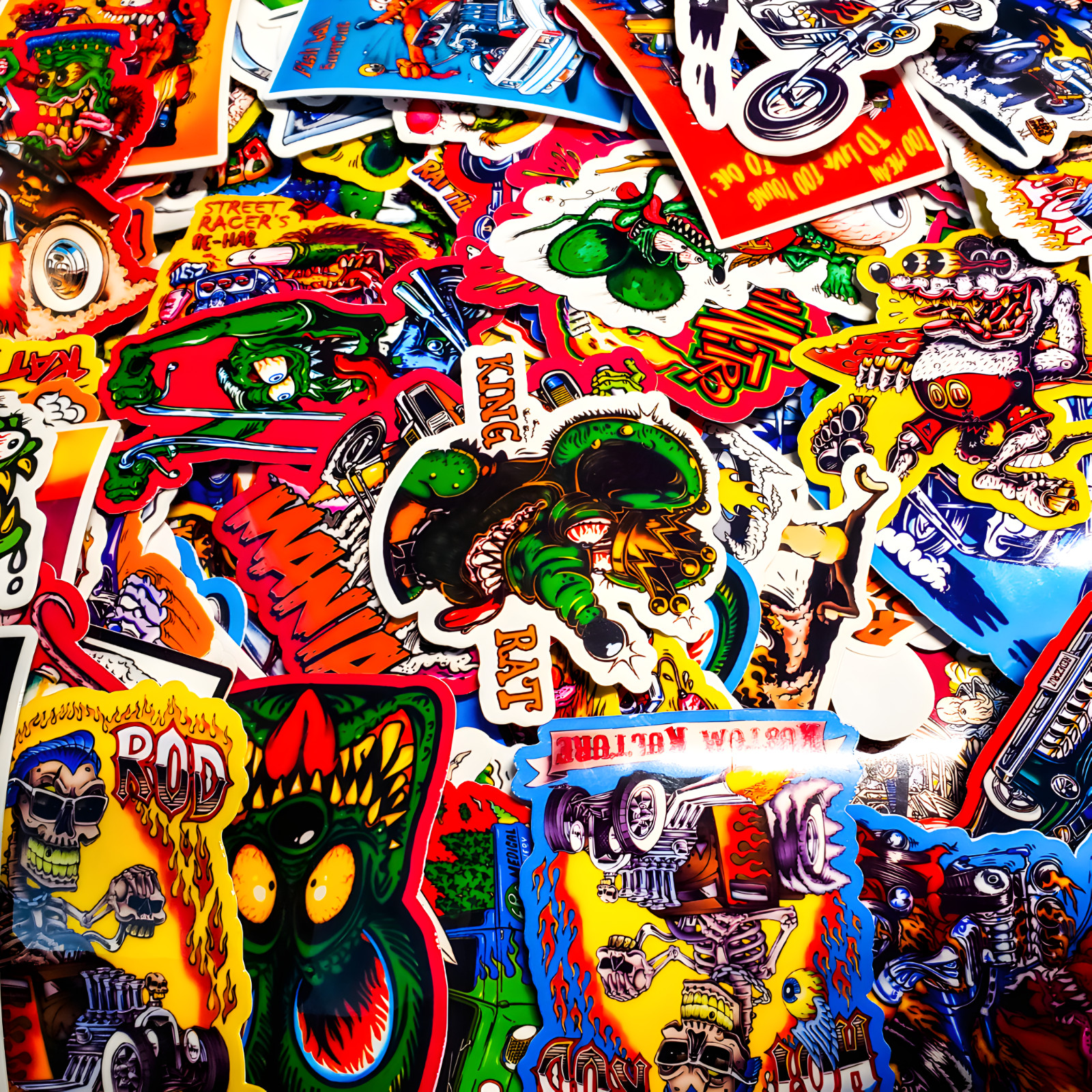Rat Fink Ed Roth Vinyl Decals 50pcs Hot Rod Custom Car Bike Skateboard Sticker