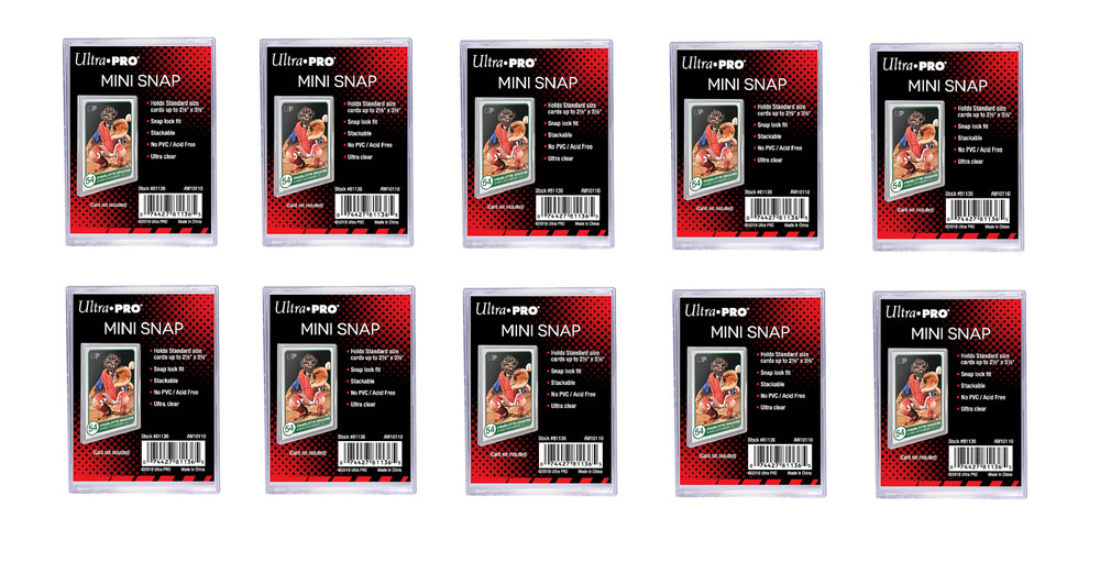 (10 Pack) Ultra Pro Mini Snap Card Holders Stackable Standard Size Archival Safe