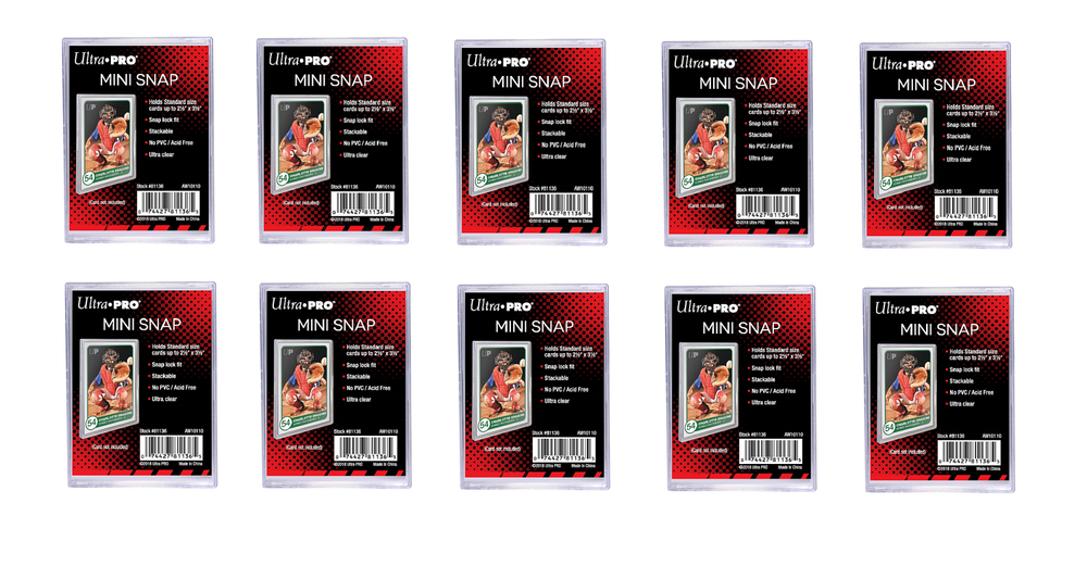 (10 Pack) Ultra Pro Mini Snap Card Holders Stackable Standard Size Archival Safe