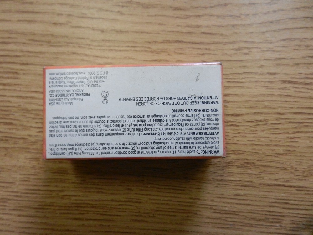 Federal Spitfire Hyper Velocity 22 Hollow Point Empty Box Used