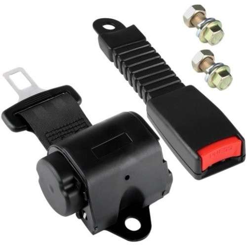 Retractable 61" DOT Seatbelts,Universal 2 Point Adjustable 1 Set