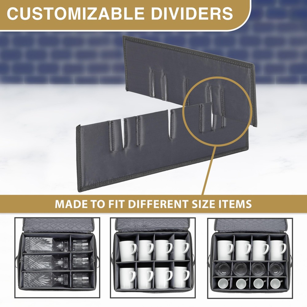 2-Pack China Cup Storage Chests Hold 24 Coffee Cups Mugs Stackable Organizer