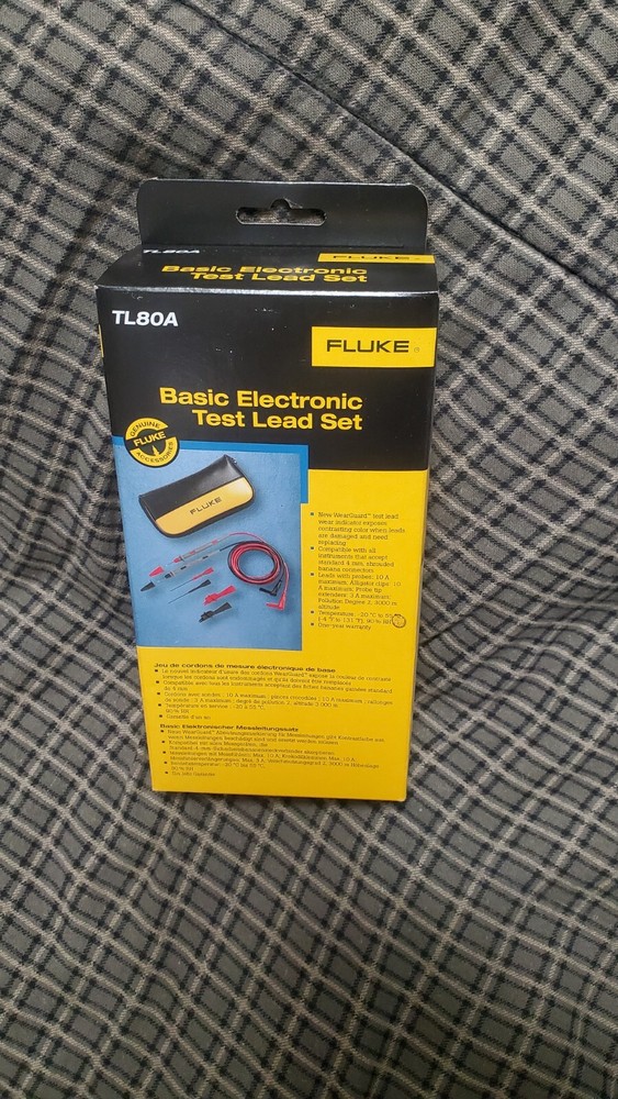 NEW FLUKE BASIC ELECTRONIC TEST LEAD SET MODEL # TL80A