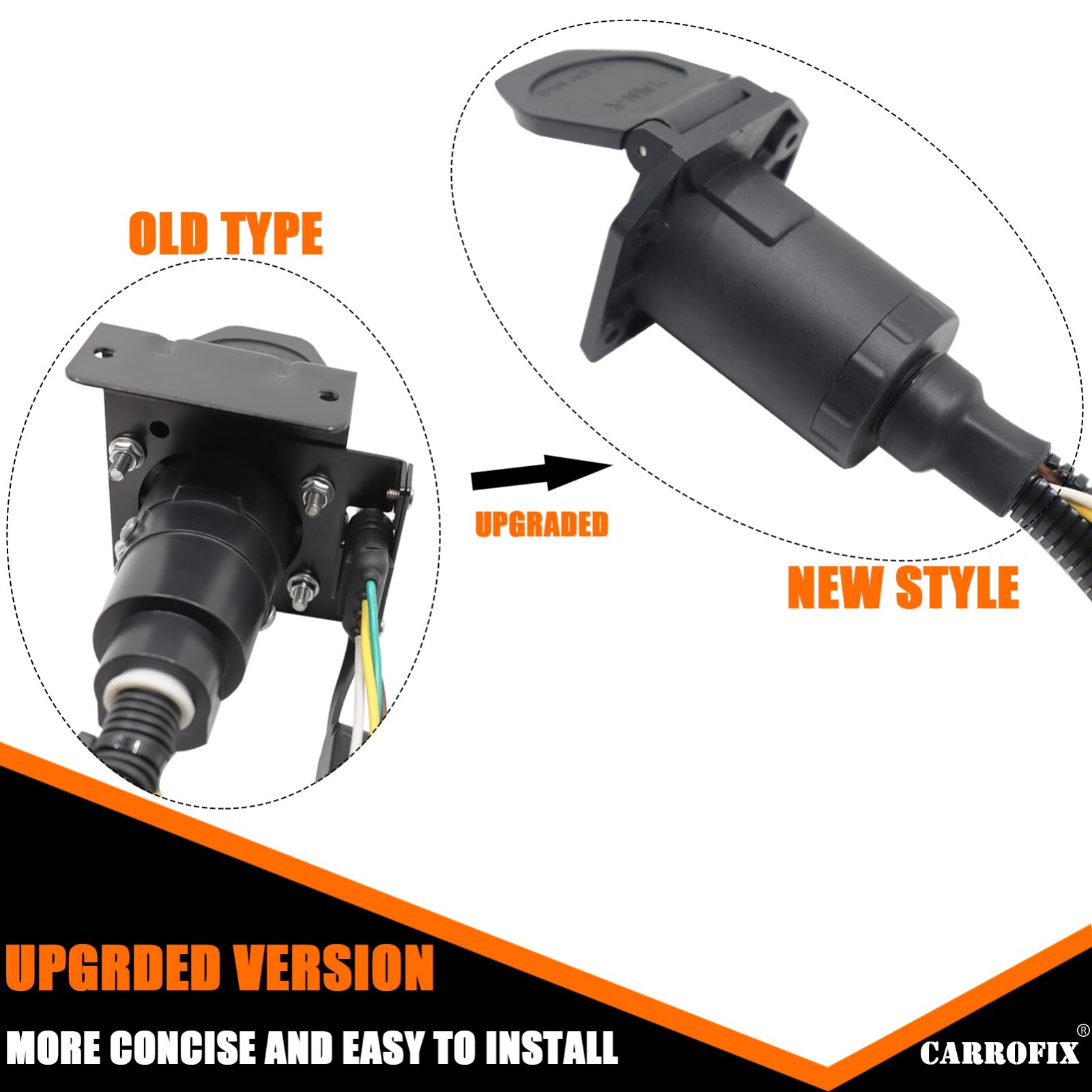 Universal Multi-Tow trailer light connector 4-way to 7-way