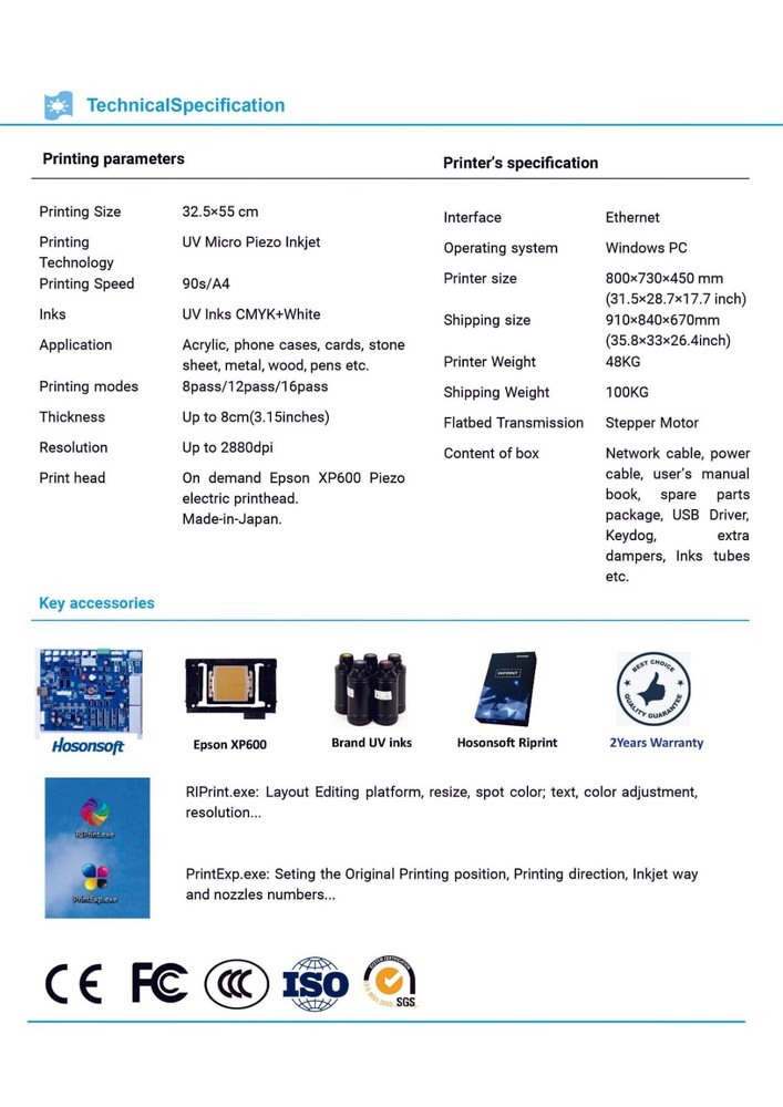 Refinecolor RF-ZZ1S 3255 UV Flatbed Printer USA Technical & Setup Support