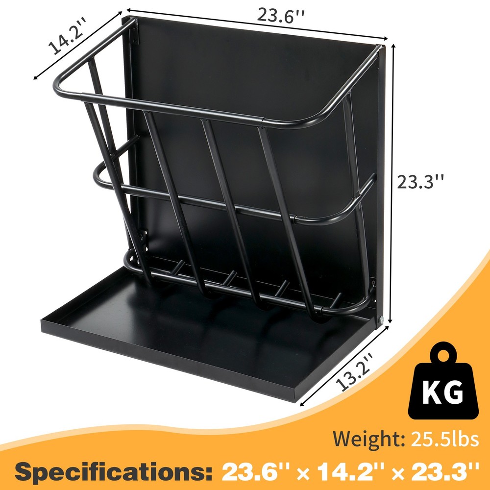 Large Capacity Hay Feeder with Detachable Grain Tray