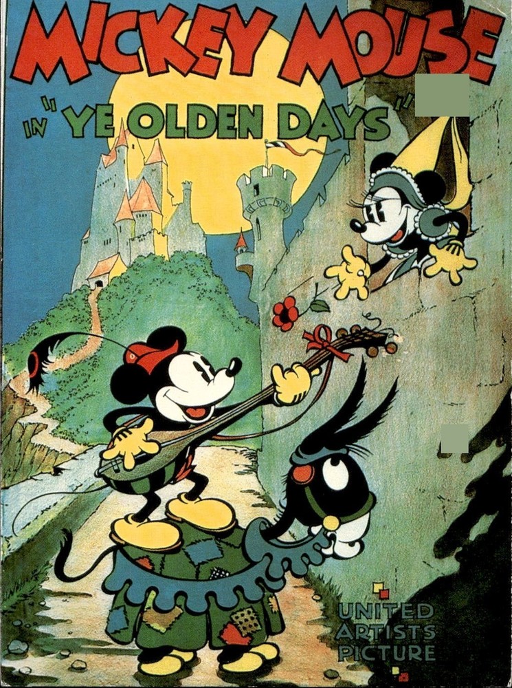 postcard Mickey Mouse - Ye Olden days