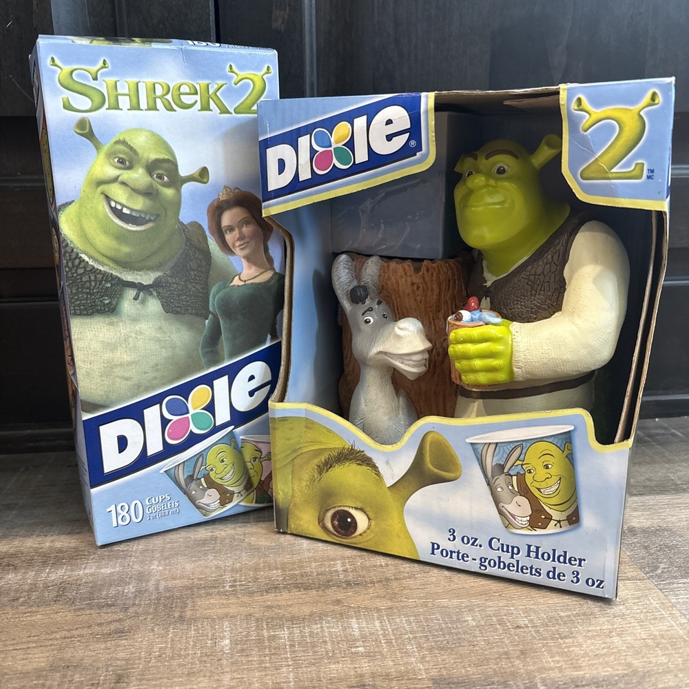 Official Shrek 2 Dixie Cups Goblets & Cup Holder Bathroom Decor Donkey