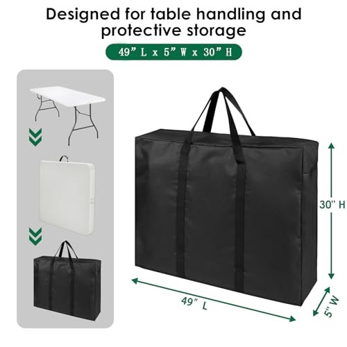 Folding Table Storage Bag, Waterproof Heavy Duty Large 8FT Folding Table Bag