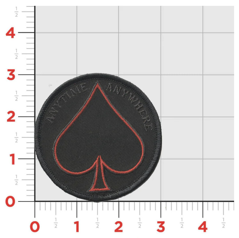 MARINE CORPS HMLA-267 ANYTIME ANYWHERE SPADE EMBROIDERED PATCH HOOK & LOOP