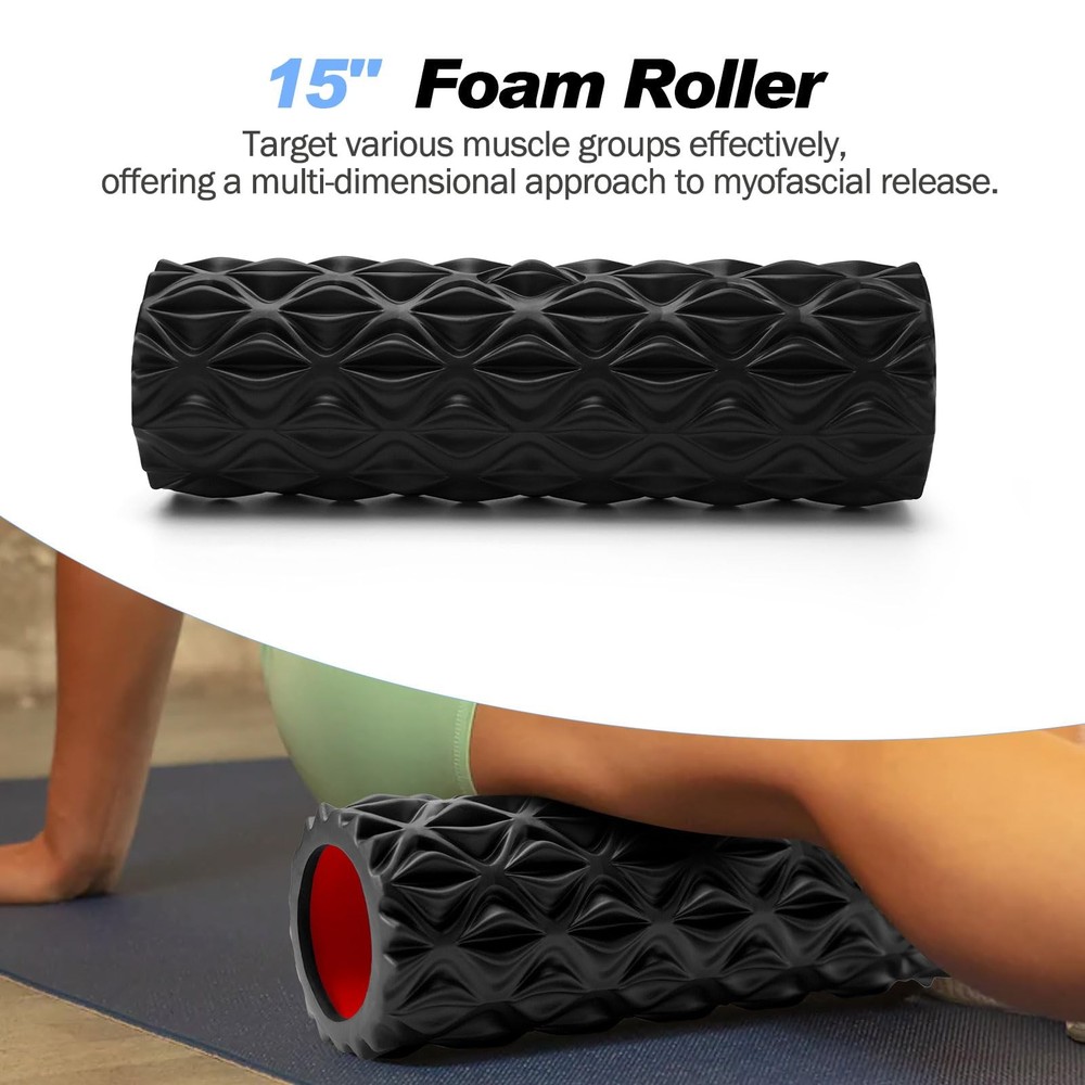 5 in 1 Foam Roller Set Trigger Point Foam Roller, Massage Roller Stick, Massa...