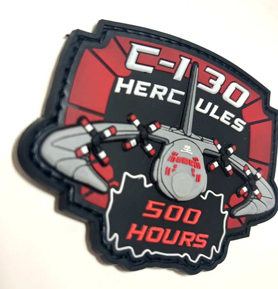 C-130 / 500 HOURS SHOULDER PATCH -HIGH QUALITY PVC