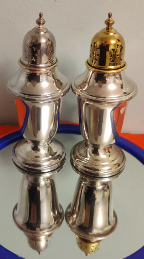 Gorham Silverplate 4.5 Salt Pepper Shakers-NEW Jewelry Store Inventory Buy Out