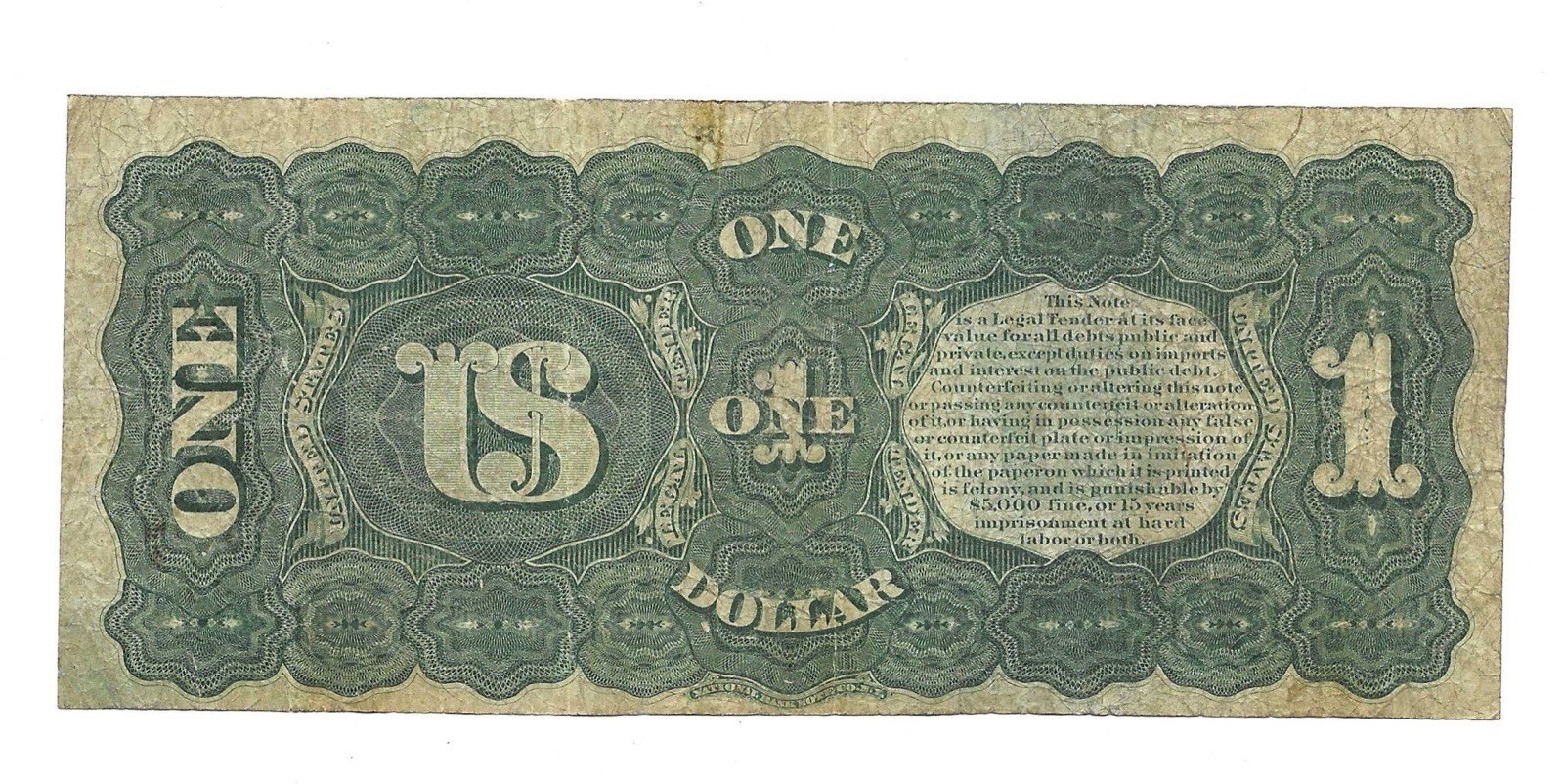 1869 $1 RAINBOW *Gorgeous Mid-Grade Example of this RARE Note* CV $1,020 in VF20