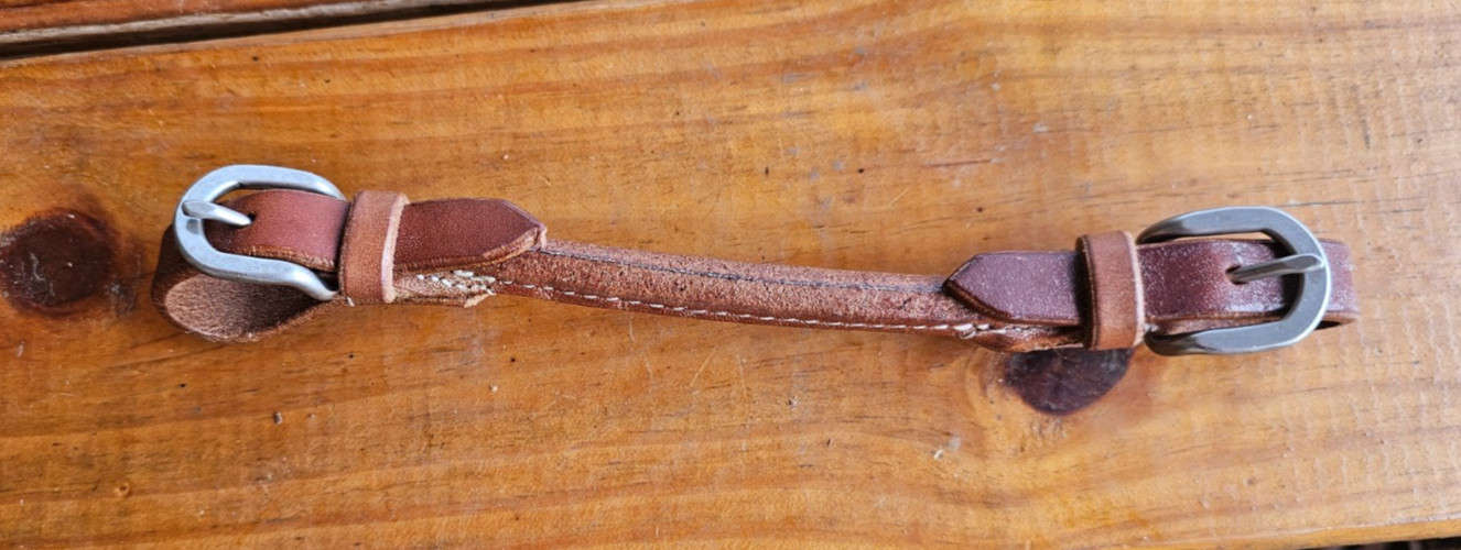 New 1/2" Round Harness Leather Curbs with buckle Ends