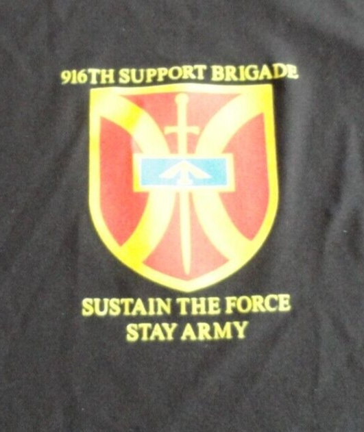 DISCONTINUED 916TH SUPPORT BRIGADE UNIT SHIRT BLACK
