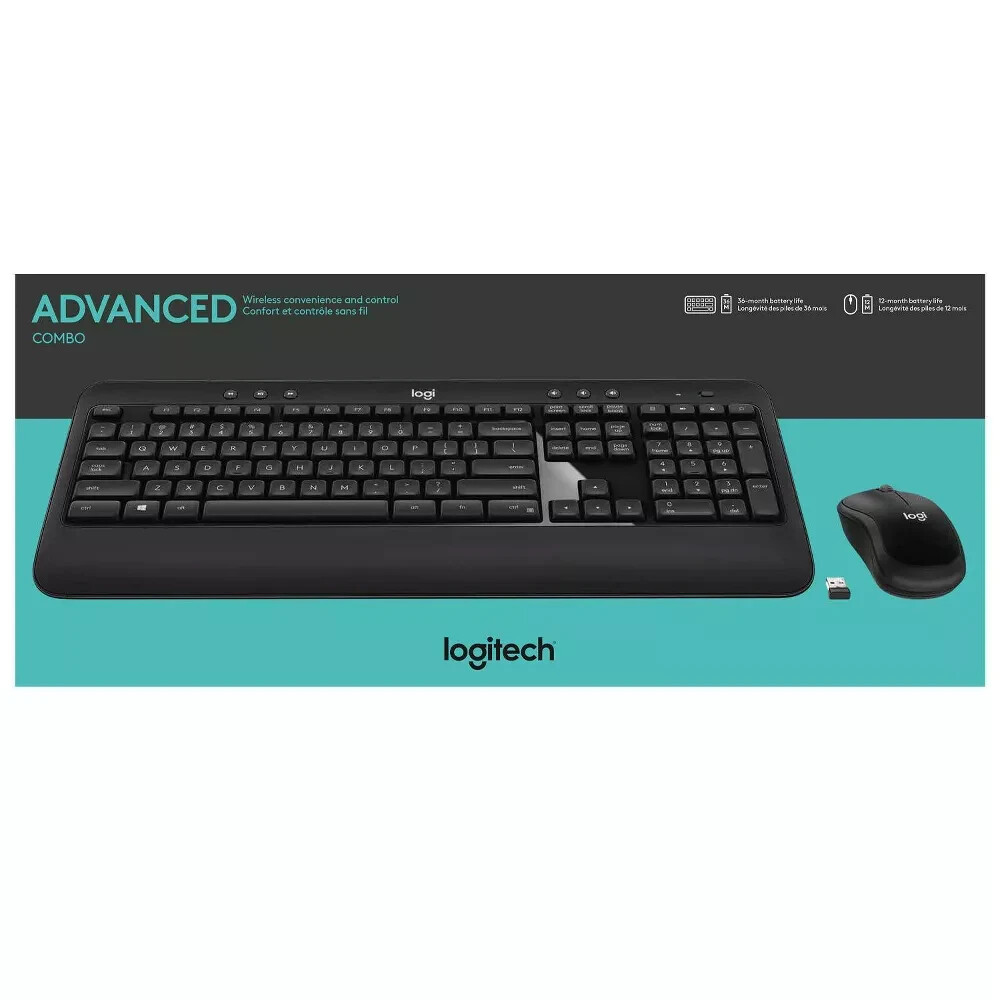 Logitech Advanced COMBO Keyboard and Mouse Combo Desktop – Black (920-008701)