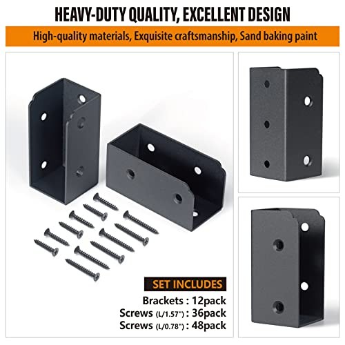 Pcs Stainless Steel Deck Railing Brackets Connectors for 2"x4" Parallel 12
