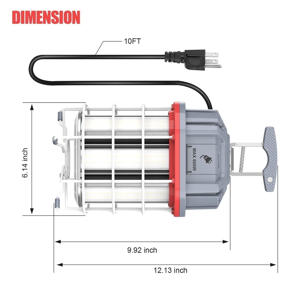 80W LED Construction Light ETL Listed 12000Lm Linkable LED Temporary Work Light