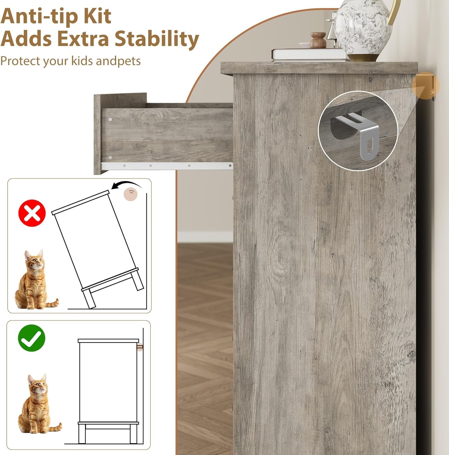 Dresser with Seven Drawers, Large Wooden Storage Cabinet for Living Room,Bedroom