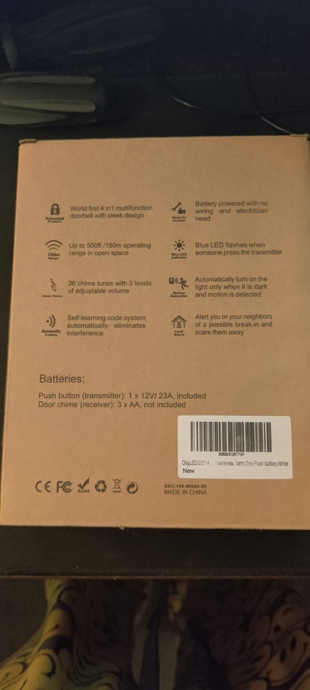 OxyLED Portable 4 in 1 Multi-function Cordless Doorbell D01