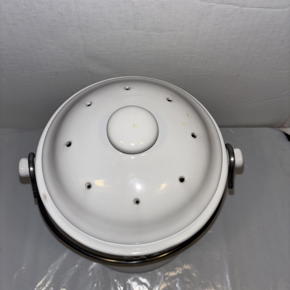 Norpro, White ,Ceramic Compost Keeper, One Size 10.5"x8"