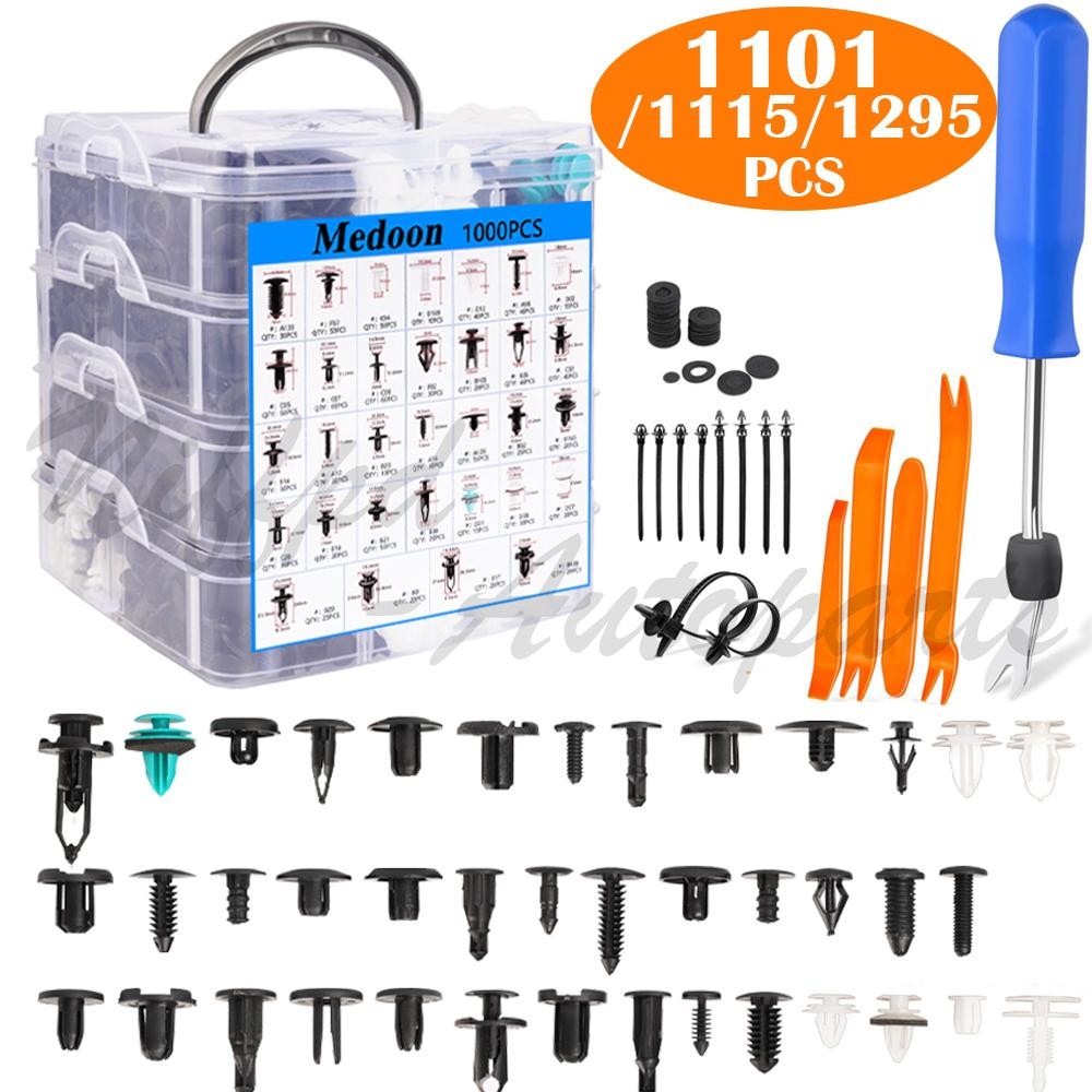 1101/1115/1295PCS Bumper Retainer Clips Car Rivets Fasteners Push Retainer Kit