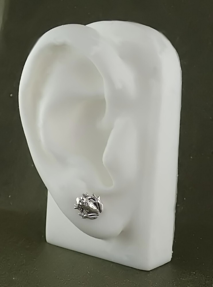 Frog Earrings Sterling Silver Posts Studs Tiny Mini Toad Animal