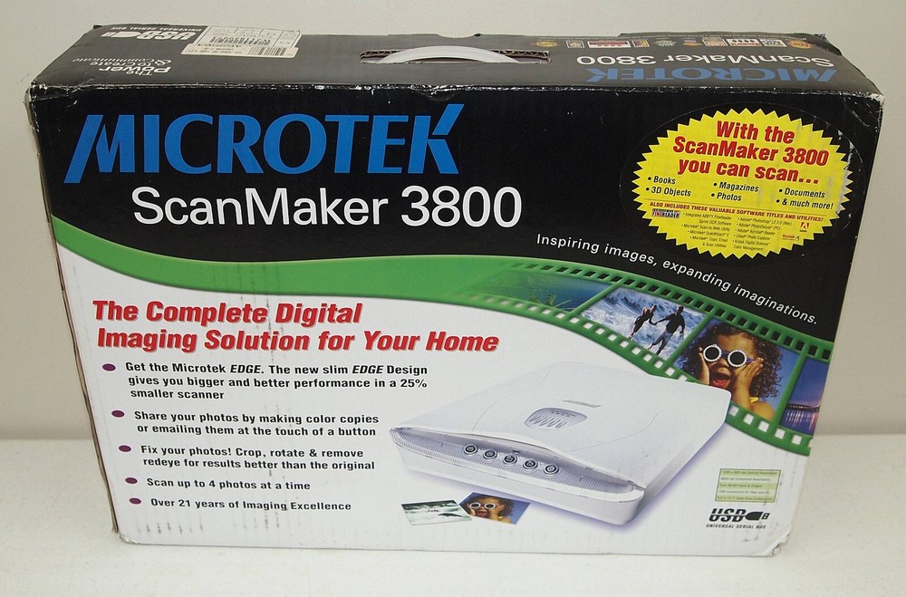 New!! NOS!! Vtg MICROTEK "Scan-Maker" HOME COMPUTER SCANNER #3800