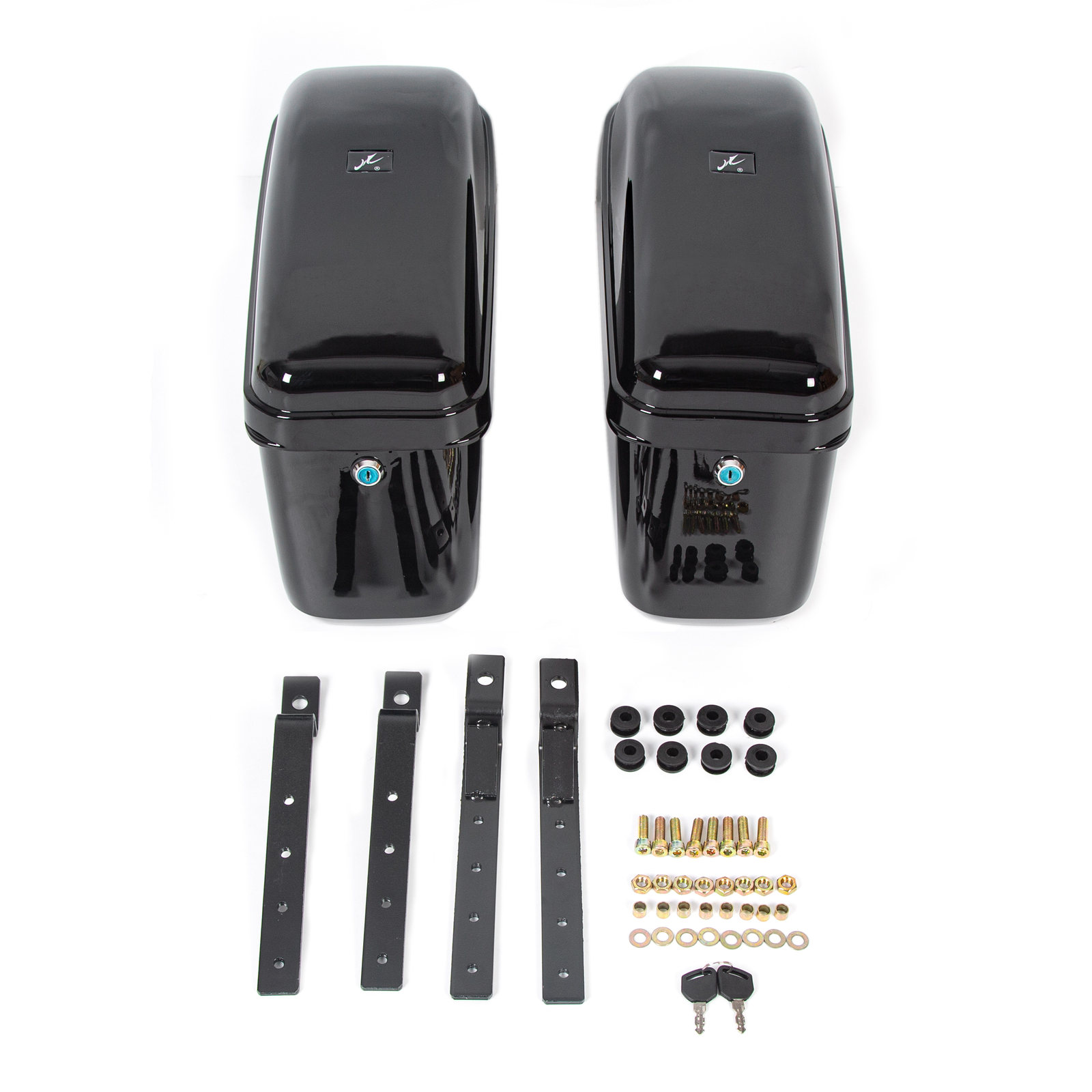 Motorcycle Hard Saddle Bags Trunk Luggage For Harley Honda Suzuki Yamaha Cruiser