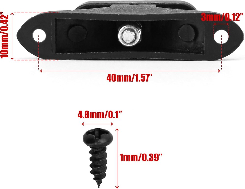 10 Pcs ABS Violin Case Bow Holders with Screw, Replacement Clips