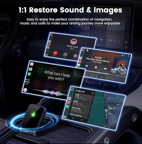 Wireless CarPlay Adapter: Wireless Conversion for iPhone – Plug-and-Play Black