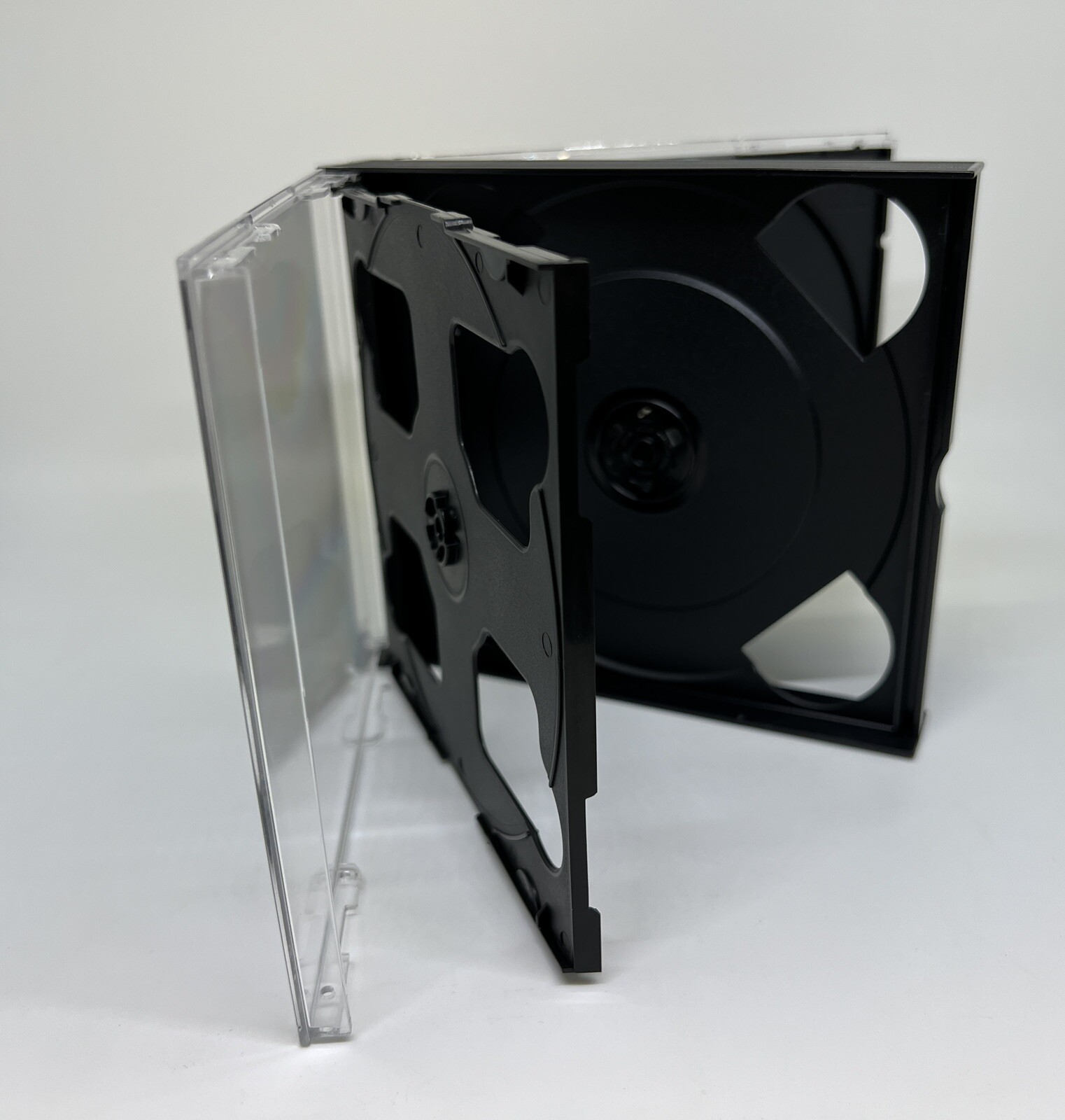 2 PCS NEW QUALITY 23MM(7/8'') 5 DISC MULTI-5 CD JEWEL CASE W/BLACK TRAY- 5CDBLK