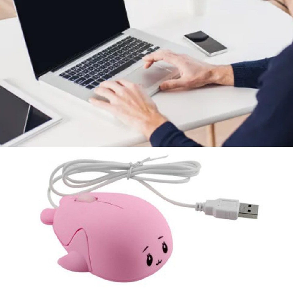 .›Cute Cartoon Wired Mouse Ergonomic Shape USB Computer Mouse With